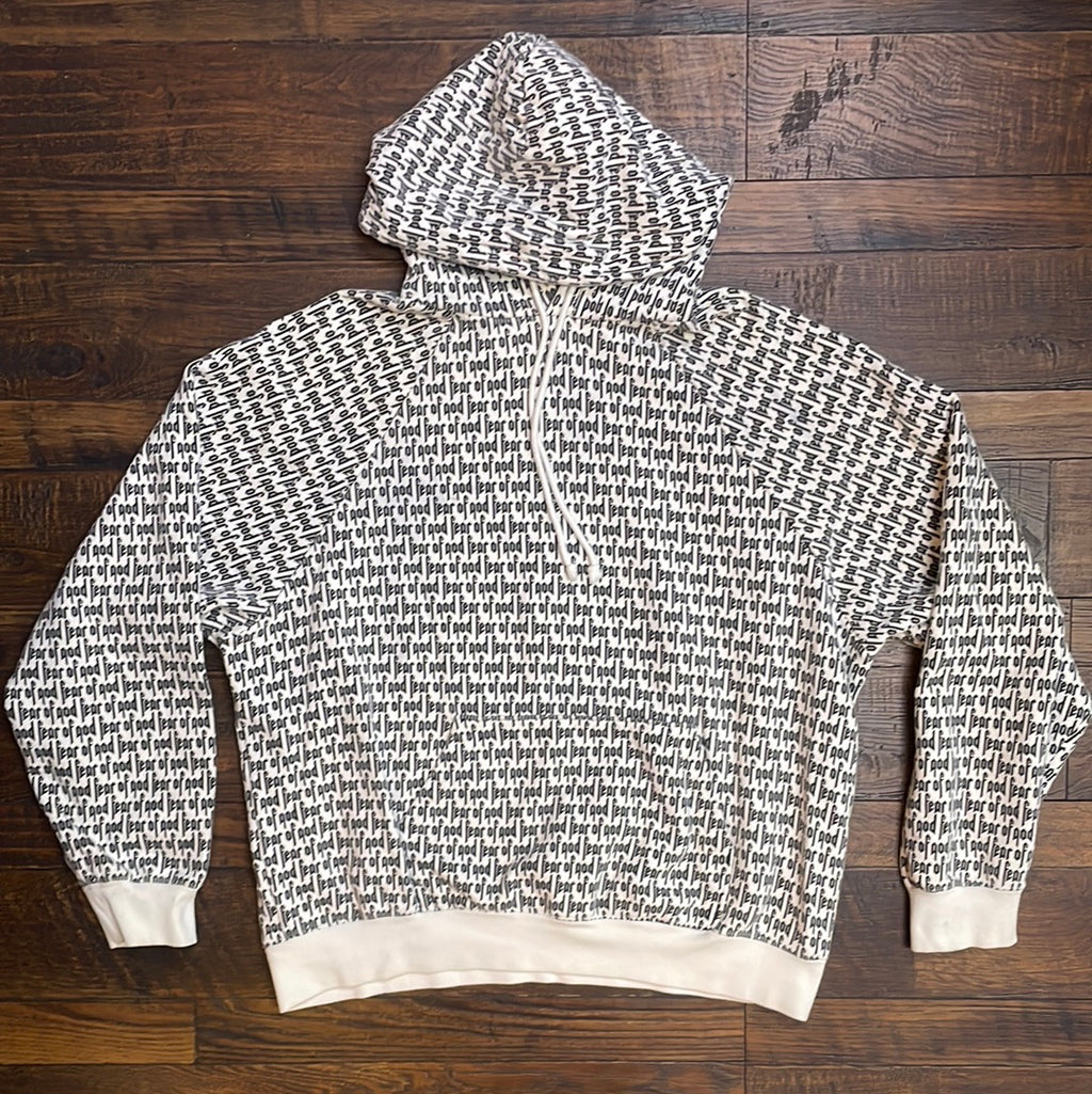 Fear Of God All Over Print Hoodie Medium Milk Room Luxury