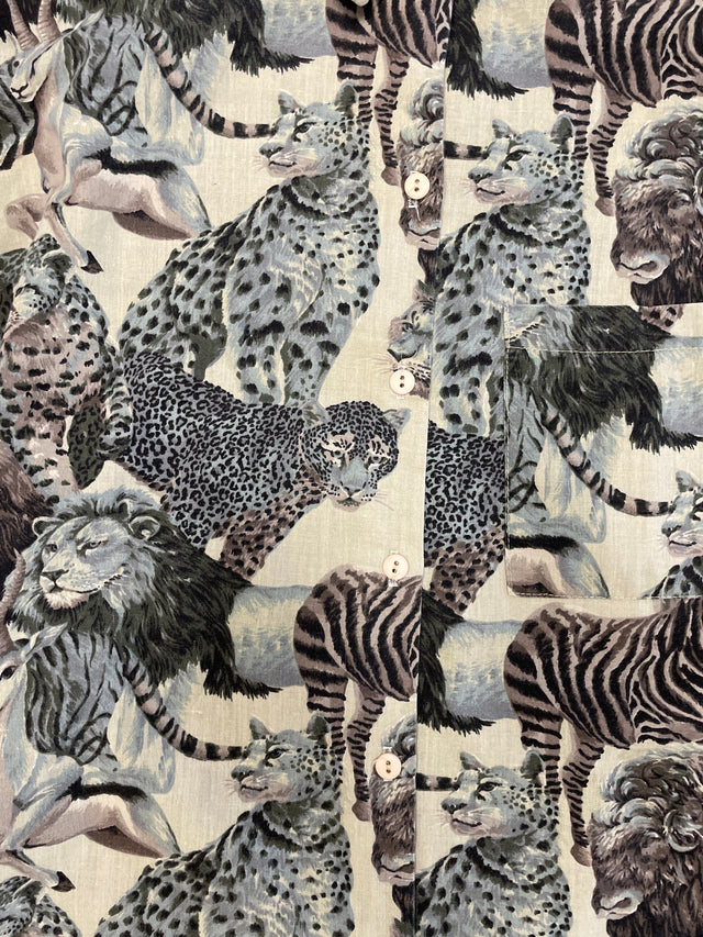 Vintage 90s Safari Print Button Down L