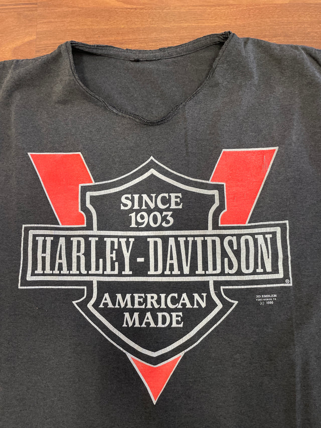 1990 Harley Davidson 3D Emblem Freedom Cycles OKLA Tee L