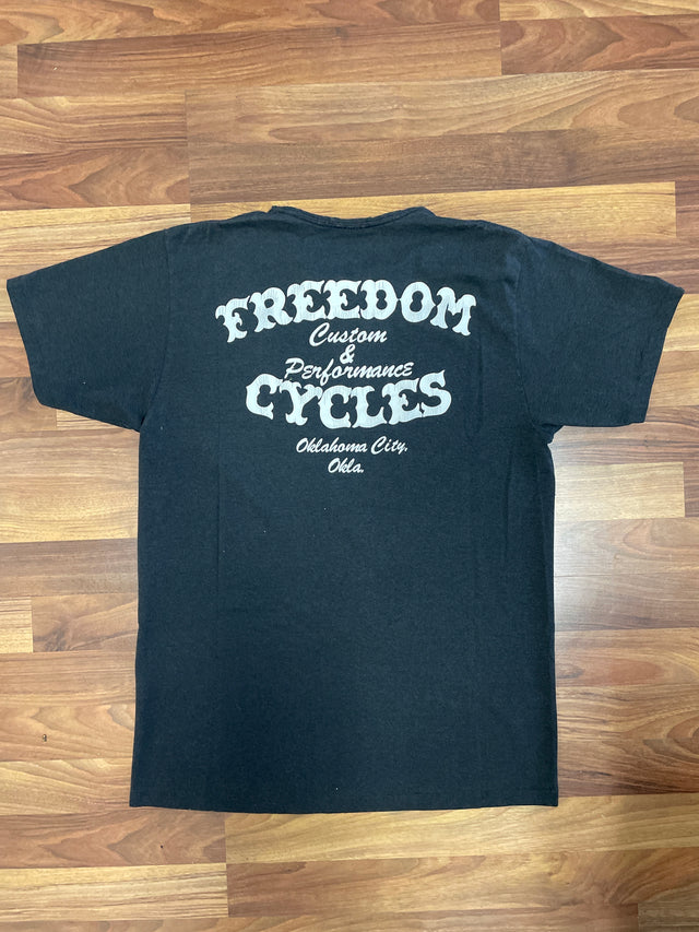 1990 Harley Davidson 3D Emblem Freedom Cycles OKLA Tee L