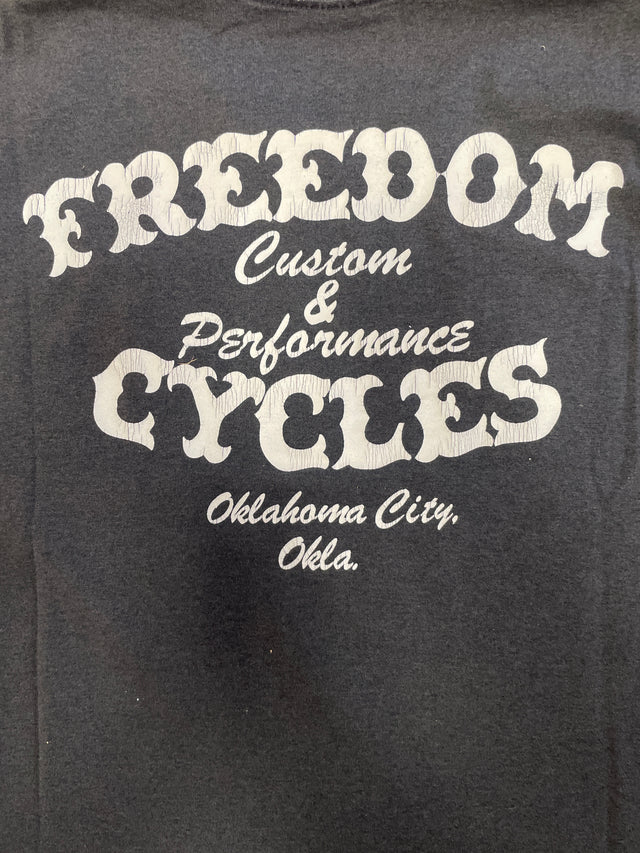 1990 Harley Davidson 3D Emblem Freedom Cycles OKLA Tee L