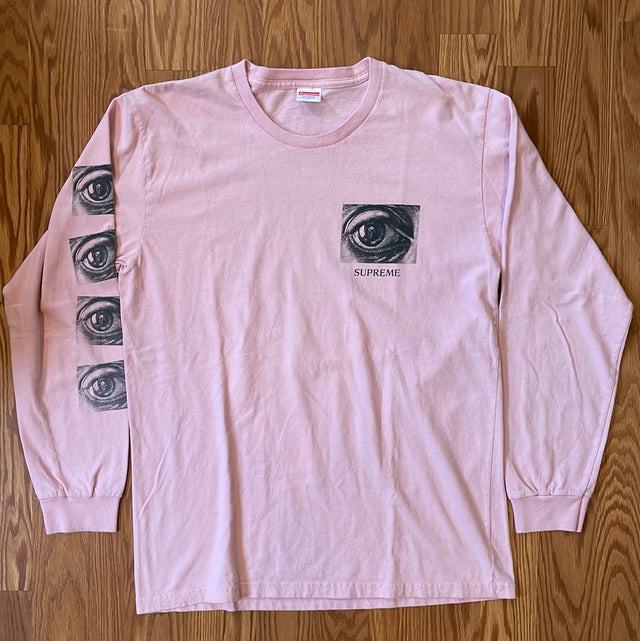 Supreme Pink MC Escher Eye LS Tee Large