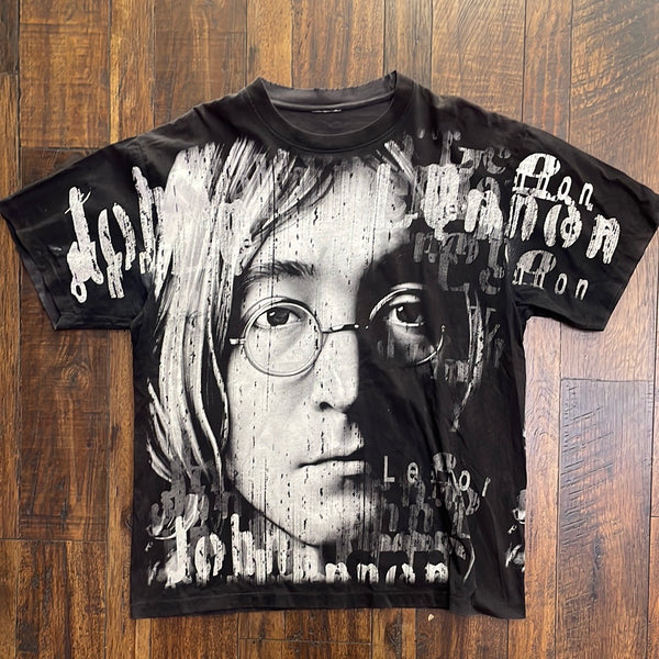 RARE VTG 90s Single Stitch John Lennon store Big Face AOP Size XL