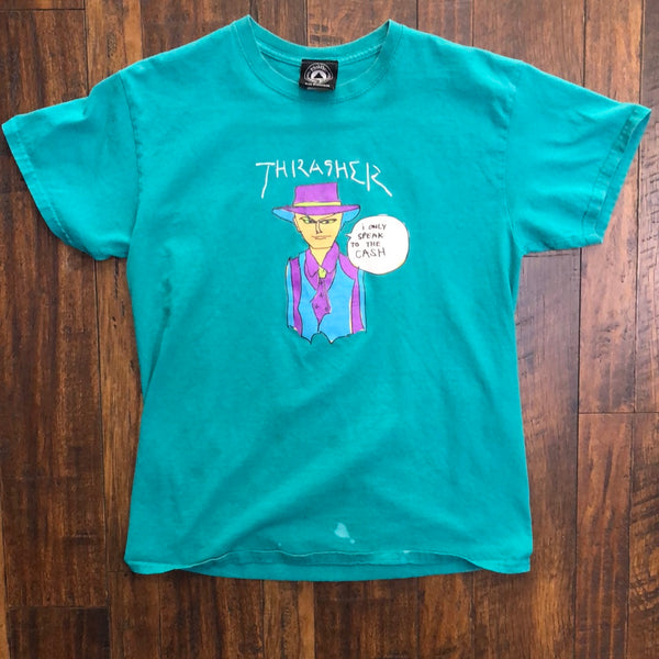 Thrasher Magazine Mark Gonzales Cash T Shirt Medium Milk Room Luxury Streetwear x Vintage x Sneakers
