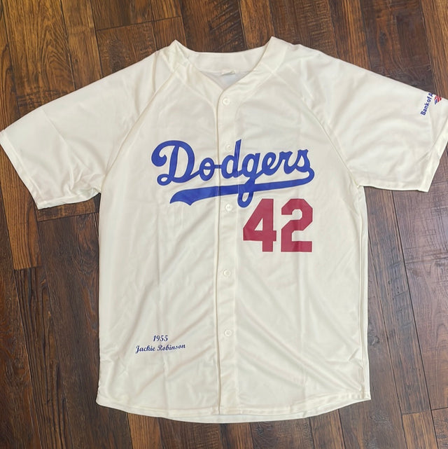 JACKIE ROBINSON LOS ANGELES DODGERS GRAY THROWBACK SEWN Jersey