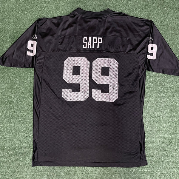 WARREN SAPP OAKLAND RAIDERS VINTAGE 2000'S REEBOK JERSEY ADULT MEDIUM -  Bucks County Baseball Co.