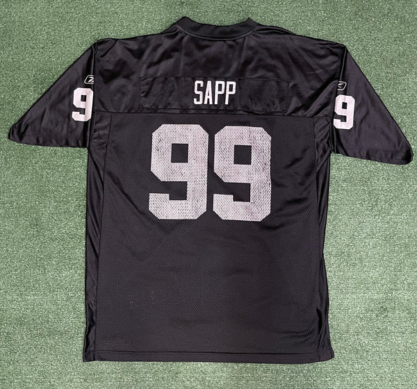 WARREN SAPP OAKLAND RAIDERS VINTAGE 2000'S REEBOK JERSEY ADULT MEDIUM -  Bucks County Baseball Co.